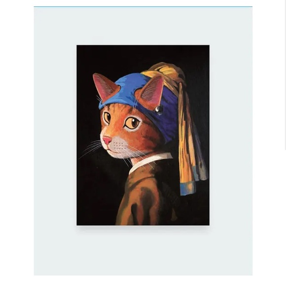 Famous Paintings and the Cat Recreations of famous paintings NEW. 11.8” x 15.7” - Picture 3 of 8